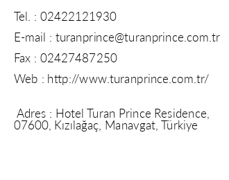 Club Hotel Turan Prince World Hotel iletiim bilgileri